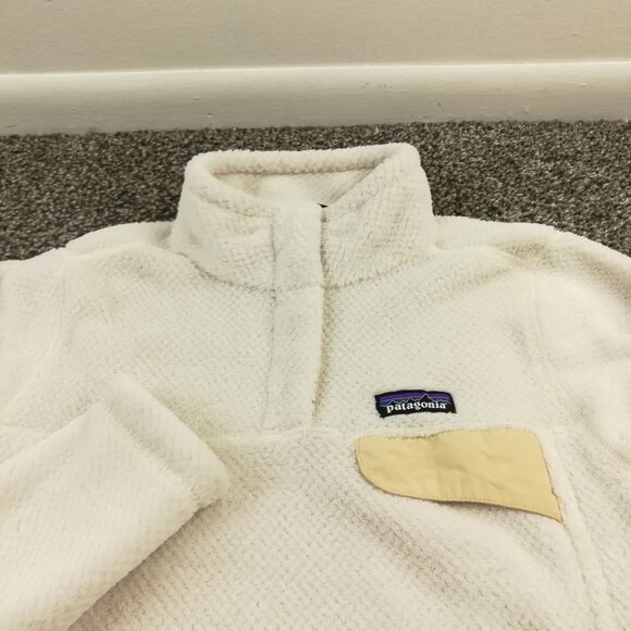 Patagonia Jacket Re-Tool Snap T Fleece Pullover Birch White Womens Medium - Picture 1 of 11